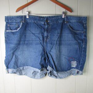 Old Navy Plus Denim Shorts 28 Roll Cuff Blue